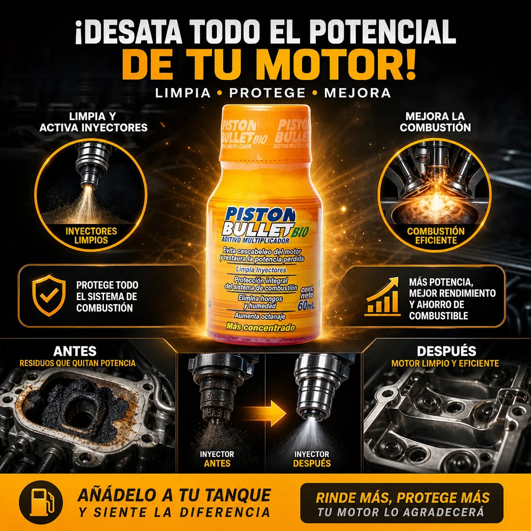 Piston Bullet - Aditivo para motor sucio e ineficiente