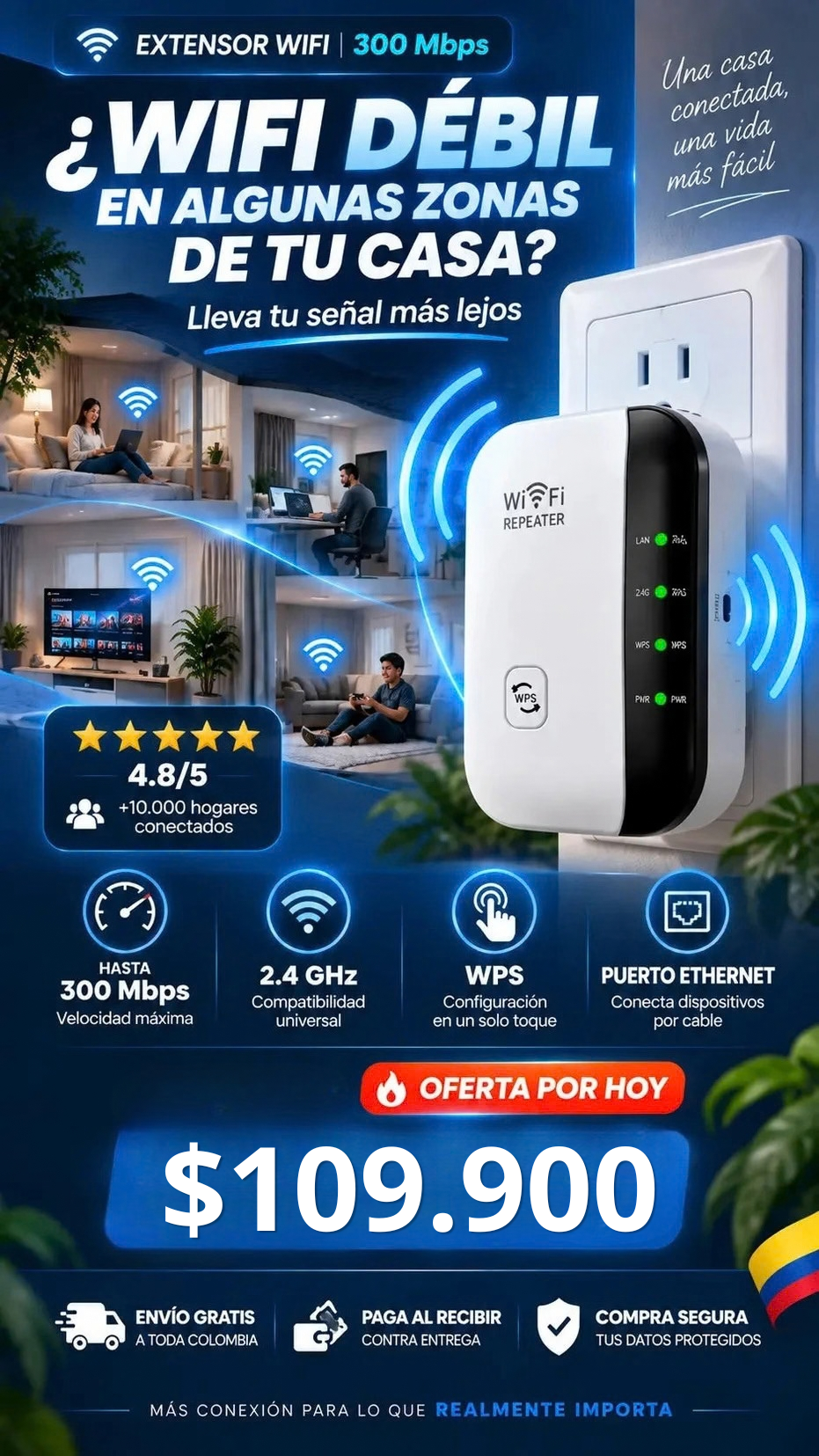 Extensor de Wifi- Expande y potencia tu señal de Wifi