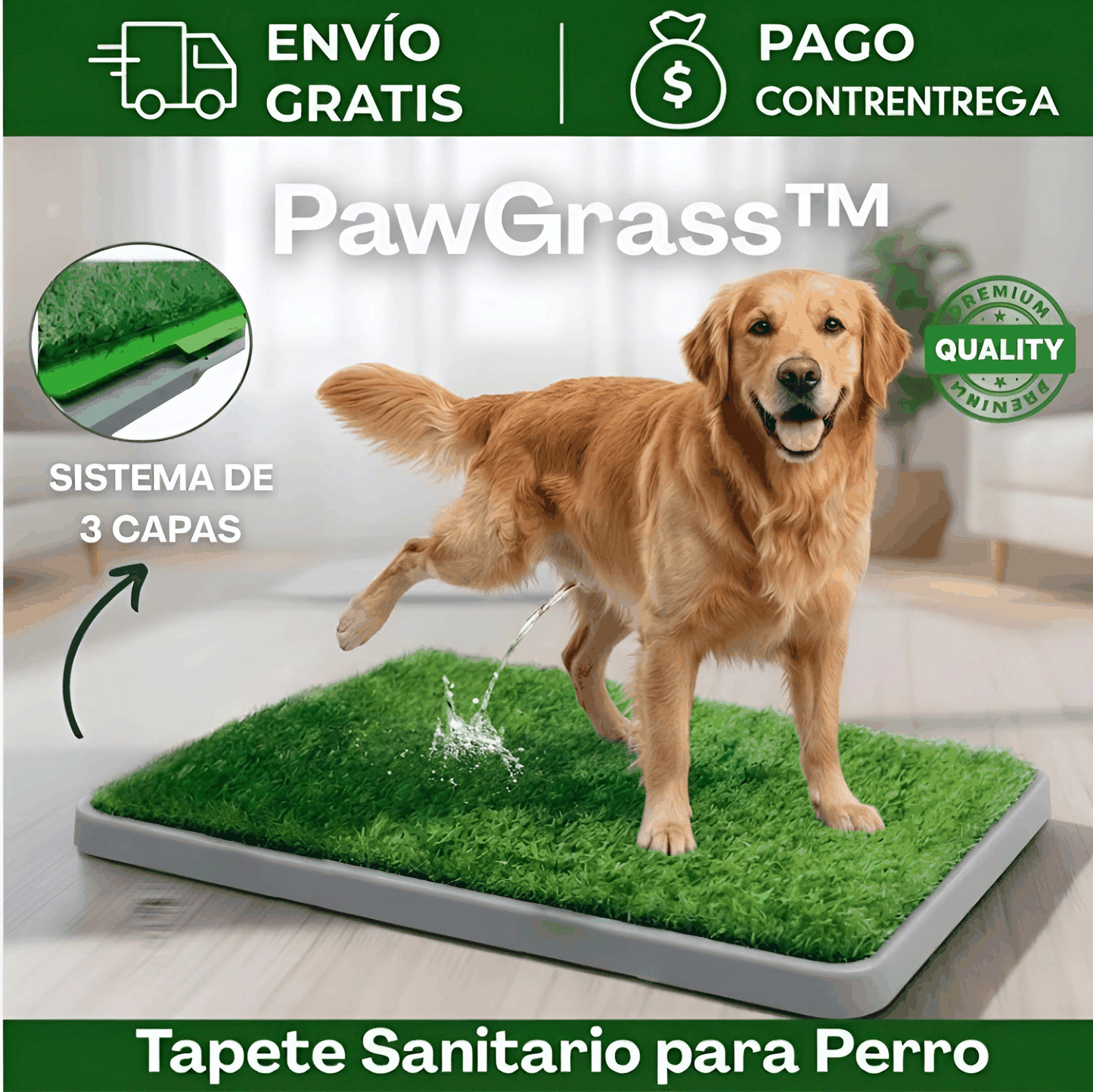 PawGrass - Tapete Sanitario para Perro - Imagen 1